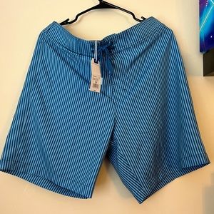 NWT Southern Tide Swim Trunks Mens Medium Blue Stripes